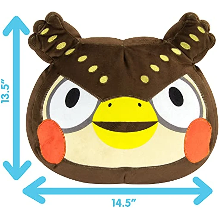 Megasketcher Club Mocchi Mocchi Animal Crossing Blathers Mega Plüschtier 40cm, offiziell lizenziertes Nintendo Kuscheltier für Kinder, ideal als Dekokissen, geeignet ab 3 Jahren – Bild 5