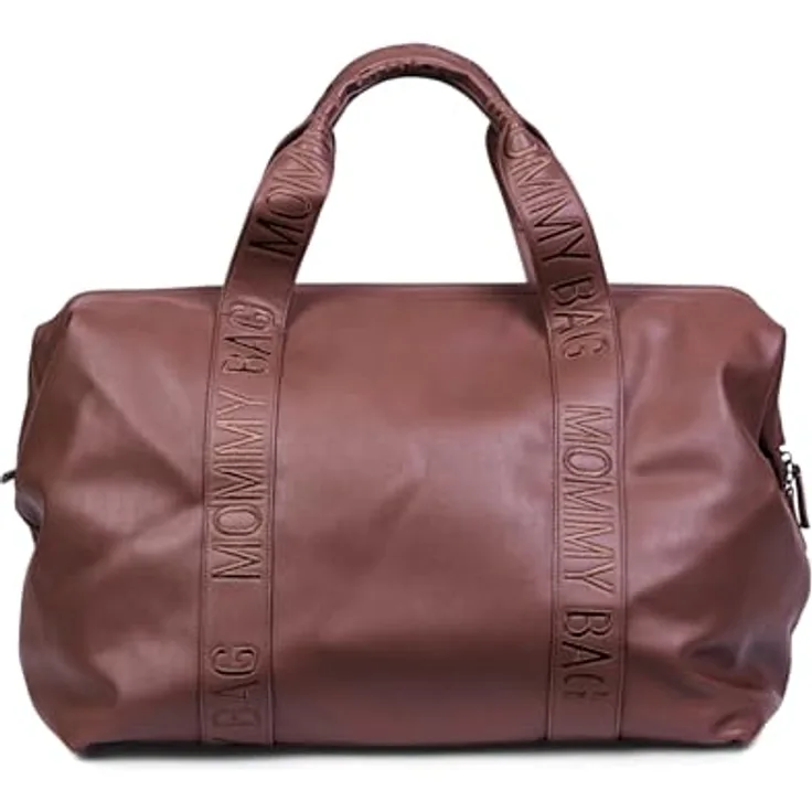 CHILDHOME Mommy Bag, Wickeltasche aus Kunstleder in Dunkelbraun, großes Fassungsvermögen, inklusive Wickelunterlage und Kühltasche, verstellbarer Schultergurt, unterteilt, Isolierfach, für Reise und Alltag