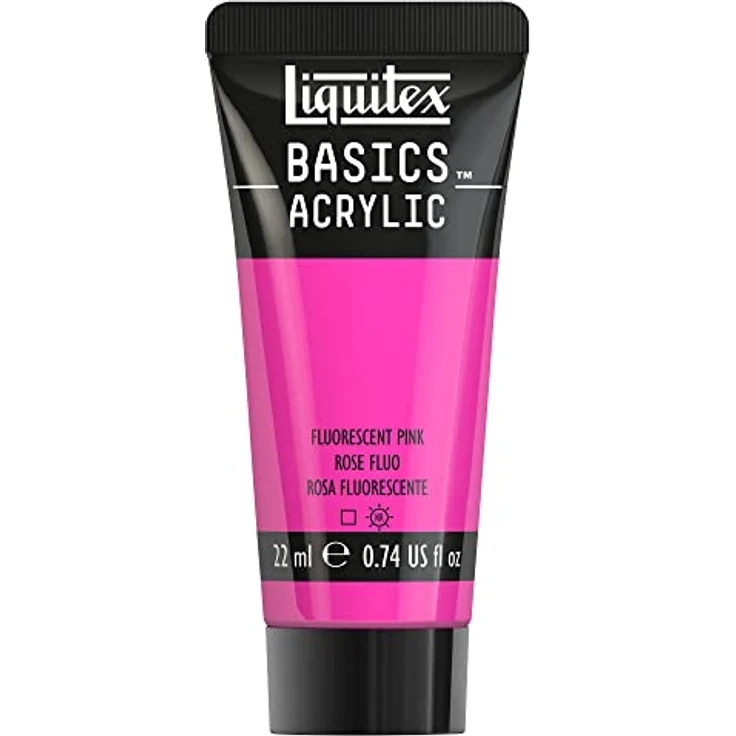 Liquitex Basics Acrylfarbe 8870501 - Rosa Fluo - 22 ml Tube, lichtecht, mittlere Viskosität, seidenglänzend, monopigmentiert, Archivqualität – Bild 1