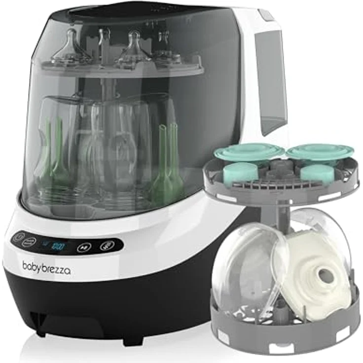 Baby Brezza Automatischer Flaschen- & Milchpumpenreiniger mit HEPA-Filter, vollautomatisch, inkl. Halterung für Pumpenzubehör – Bild 1