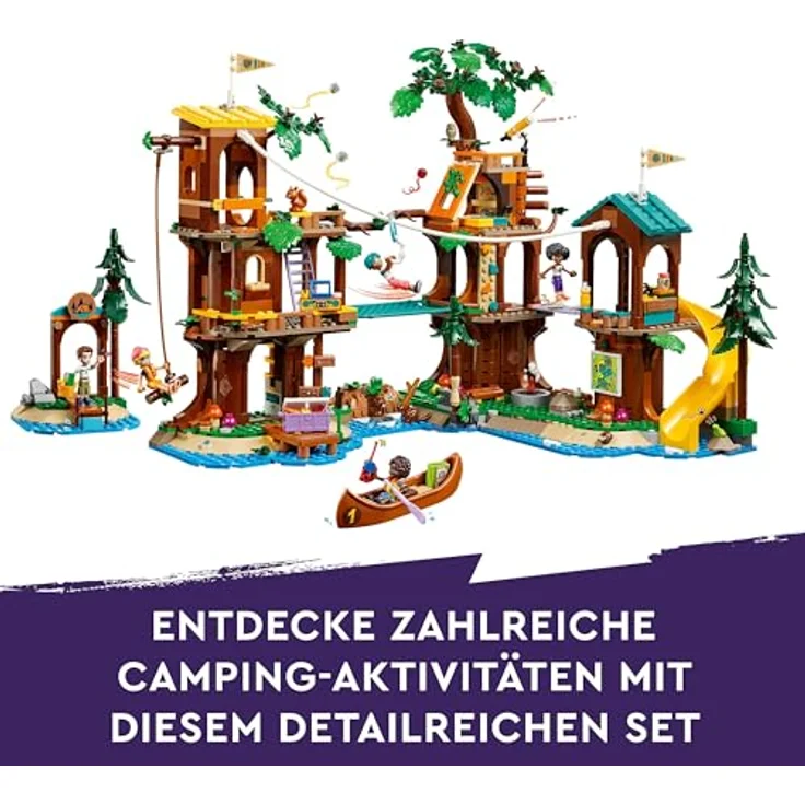 LEGO Friends Baumhaus im Abenteuercamp, Spielset mit 5 Spielfiguren und 5 Tieren, Geschenkidee für kreatives Spielen, Sportspielzeug 42631 – Bild 3