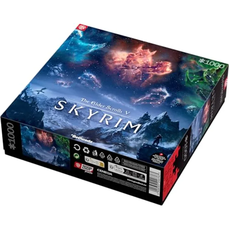 Good Loot The Elder Scrolls V Skyrim Puzzle, 1000 Teile mit einzigartigen Grafiken und Canvas-Effekt, 68,3 x 48 cm