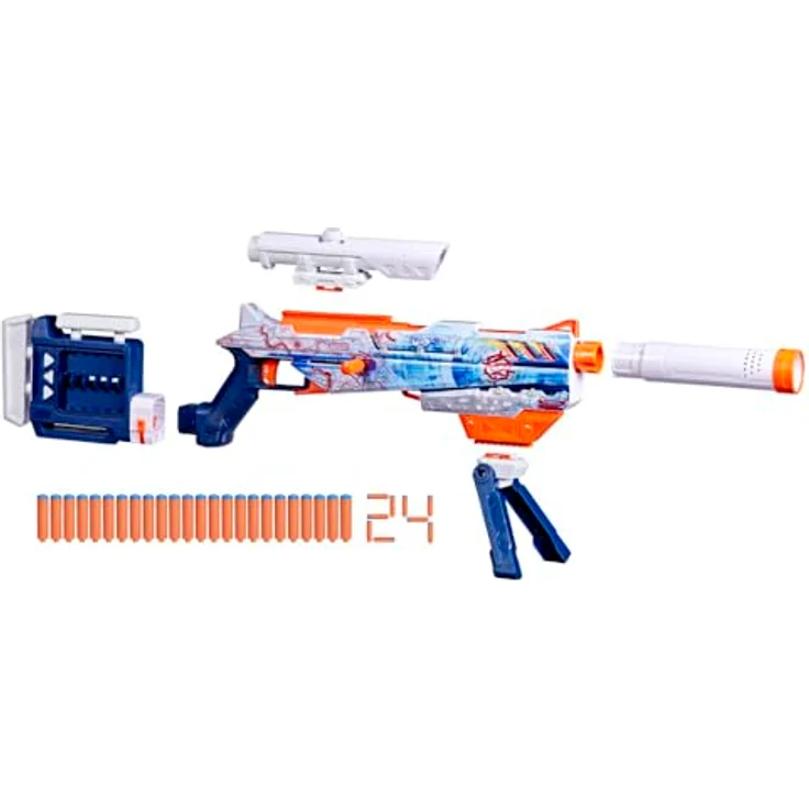 Nerf Loadout Arctic Zerostriker, anpassbarer Blaster mit 6-Dart-Innenclip und Zubehörteilen – Bild 2