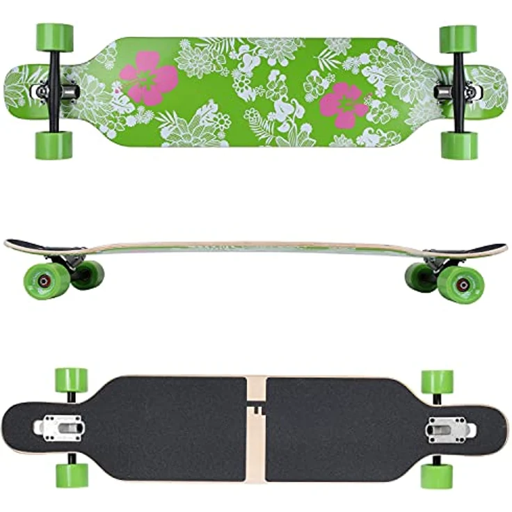 FunTomia Flex3 bis 68kg - Camber Longboard (Hawaii Blume - Ahornholz) – Bild 2