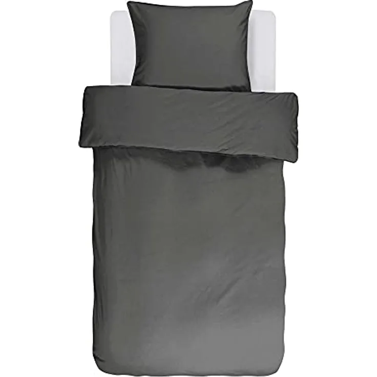 ESSENZA Bettwäsche Guy Anthrazit, 135x200 + 1x 80x80 cm, 100% Baumwollrenforce