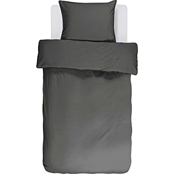 ESSENZA Bettwäsche Guy Anthrazit, 135x200 + 1x 80x80 cm, 100% Baumwollrenforce – Bild 1