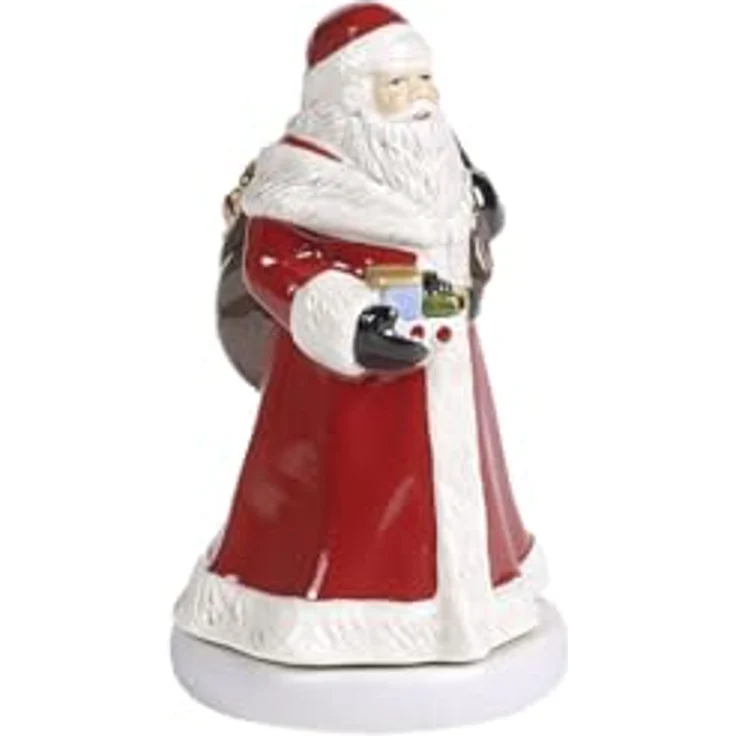Villeroy & Boch Spieluhr Deko Santa NOSTALGIC MELODY mit drehender Porzellanfigur und hochwertiger Spieluhr, spielt "Santa Claus is coming to town" – Bild 1