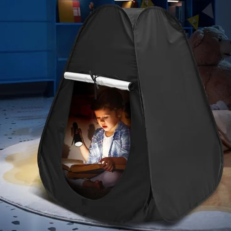 BAODBF Sensorisches Zelt Autismus, Pop up Höhle für Kinder, geräumig 80x80x105cm, leichtes Polyester, inklusive Tragetasche