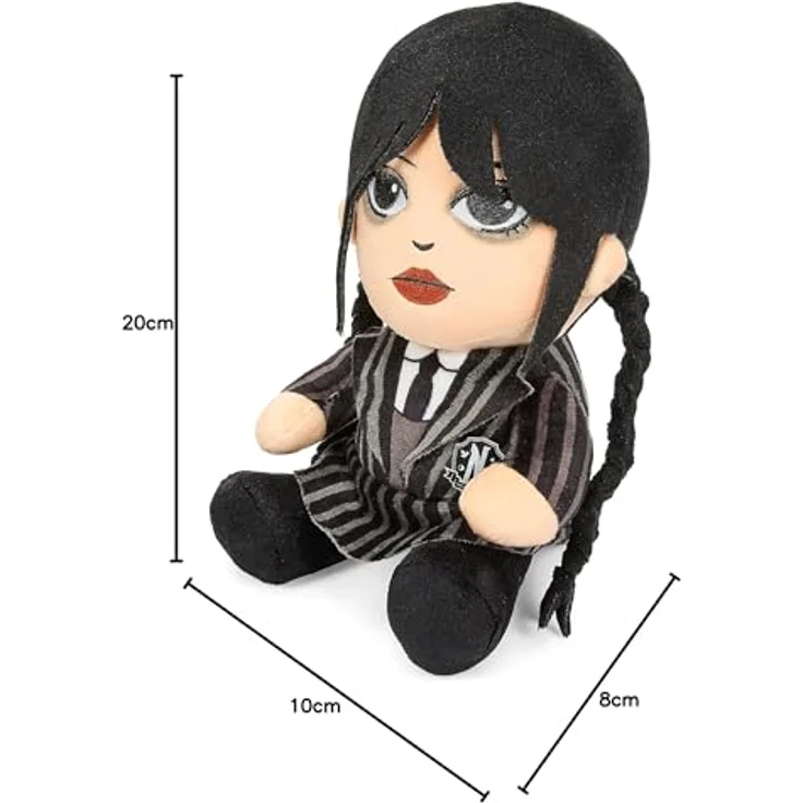 NECA Wednesday Plüschfigur Phunny 20 cm, schwarz/grau, aus Polyester mit Hangtag, bedruckt/bestickt – Bild 7