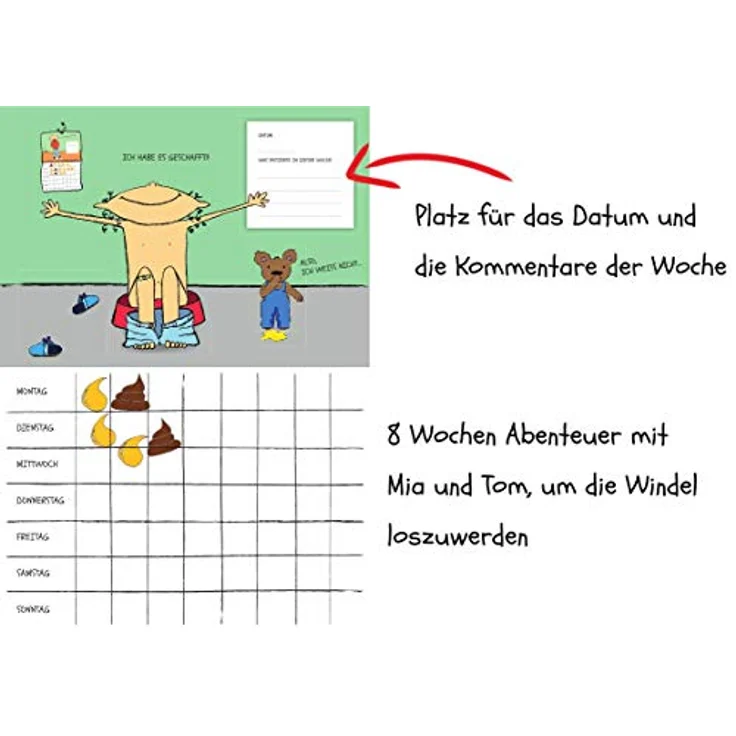 MEIN KACKA-KALENDER Mein Töpfchen-Kalender, Motivationssystem für Töpfchentraining mit Stickern & Zertifikat, farbenfrohes Design, für Kinder ab 2 Jahren – Bild 4