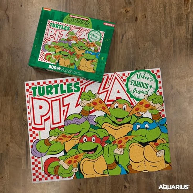 AQUARIUS TMNT Pizza Puzzle, 500 Teile Puzzlespiel mit blendfreier Oberfläche, Präzisionspassform, offiziell lizenziert, 14x19 Zoll – Bild 3