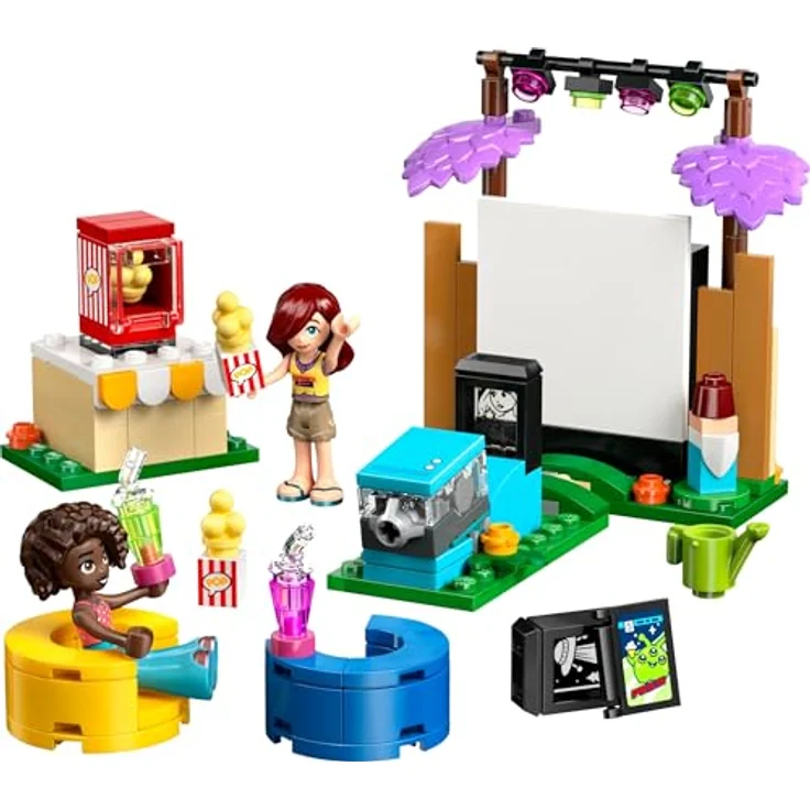 LEGO Friends 42642, Filmabend mit Freunden, 154-teiliges Set mit funktionierendem Projektor und Popcornmaschine für Kinder ab 6 Jahren – Bild 2