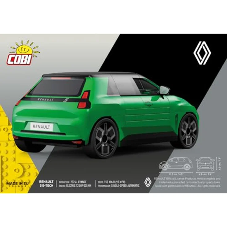 COBI Renault 5 e-tech, Modellfahrzeug aus Bausteinen, grün – Bild 2