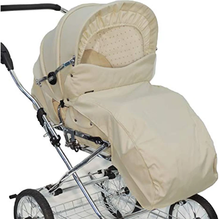 Eichhorn Buggy Sportwagen mit Lederriemengestell und Schieberhöhenverstellung, Blickrichtung wechselbar, Stoff Beige (ECCO-Rad) – Bild 5