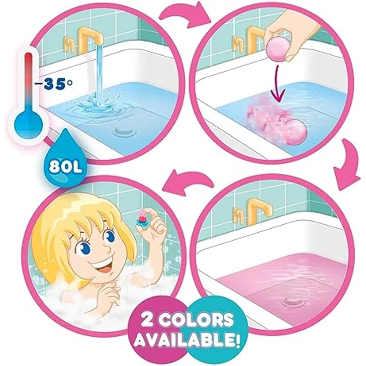 Craze INKEE Surprise | 8er Set Peppa Pig Badekugeln Kinder mit Überraschung , Peppa Wutz Spielzeug für die Badewanne , mit Erdbeer-Duft & Schaumstoff-Effekt – Bild 4