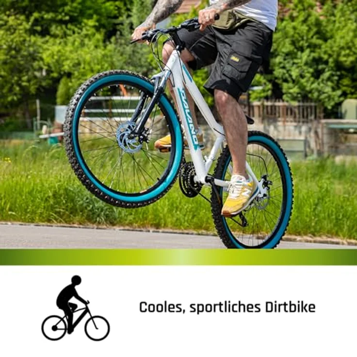 Galano G600 Mountainbike, 18 Gang Kettenschaltung, 26 Zoll Dirtbike für Jugendliche und Erwachsene, schwarz/silbergrau – Bild 8