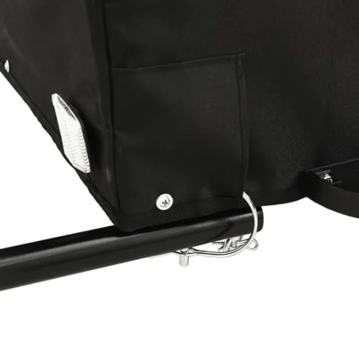 vidaXL Fahrradlastenanhänger Fahrradanhänger Schwarz und Orange 45 kg Eisen, Robustes Material und Praktisches Design – Bild 5