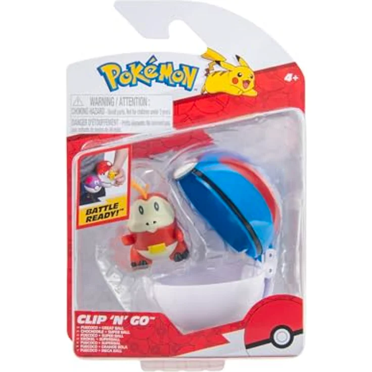 Nintendo Pokémon Clip 'N' Go Fuecoco Figur, Sammelfigur mit 5 cm Größe, Mehrfarbig, für echte Pokémon Trainer – Bild 1
