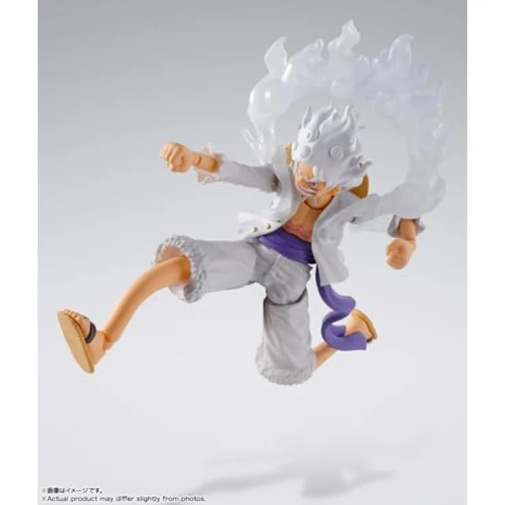 Tamashii Nation Monkey D. Luffy S.H. Figuarts, 15,5 cm Sammelfigur Gear 5 mit 4 austauschbaren Gesichtern und 3 Handpaaren – Bild 3