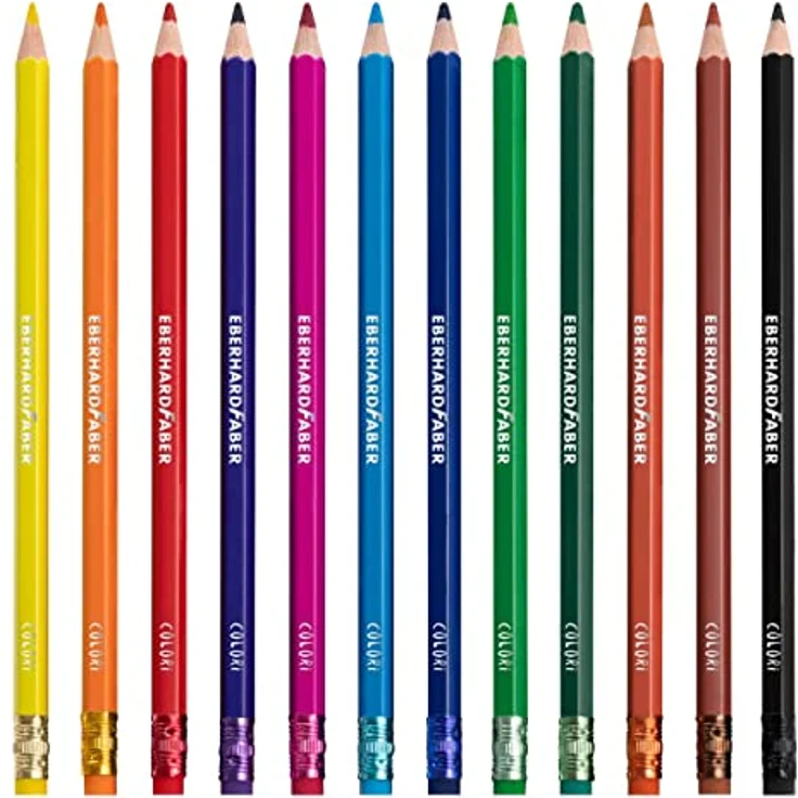 Eberhard Faber 514817 - Colori radierbare Buntstifte, hexagonale Form, in 12 Farben, im Kartonetui, zum Malen, Illustrieren und Zeichnen – Bild 2