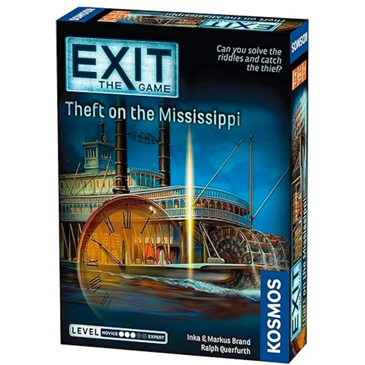 Thames & Kosmos - EXIT: Theft On The Mississippi - Level 3/5 - Unique Escape Room Game für 1-4 Spieler, Puzzle Solving Board Game - 12+ Jahren - 692873