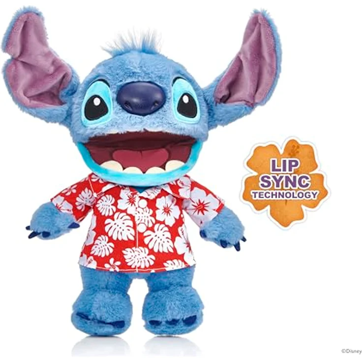 Merkloos Disney Plüsch Hawaiian Chatty Stitch Deluxe, interaktives 32 cm Stofftier mit authentischen Phrasen und Geräuschen – Bild 4