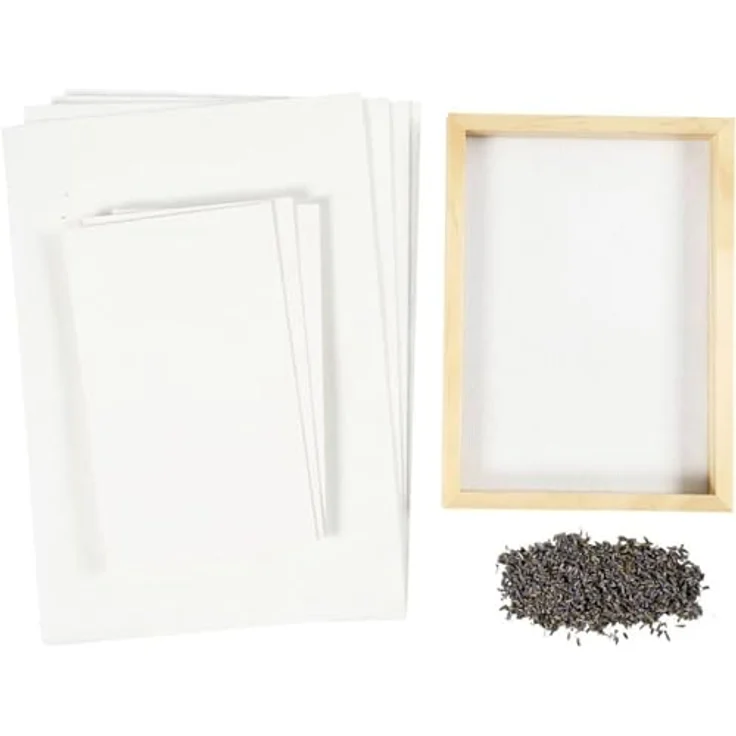Creotime Easy Kit Papermaking Papierschöpf-Set A5, 18-tlg. Komplettset zur Papierherstellung für 4 A5 Blätter – Bild 6