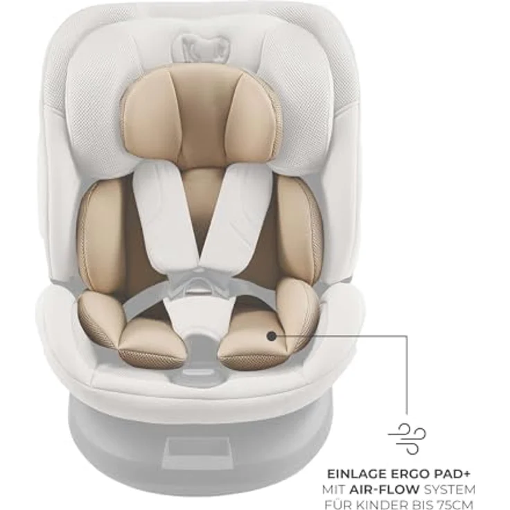 KinderKraft Xpedition 3, Reboarder nach ECE R129/i-Size Norm, bis 105 cm, 360° Drehfunktion, verbesserter Seitenschutz SPS+, schaumstoffgepolstert – Bild 11