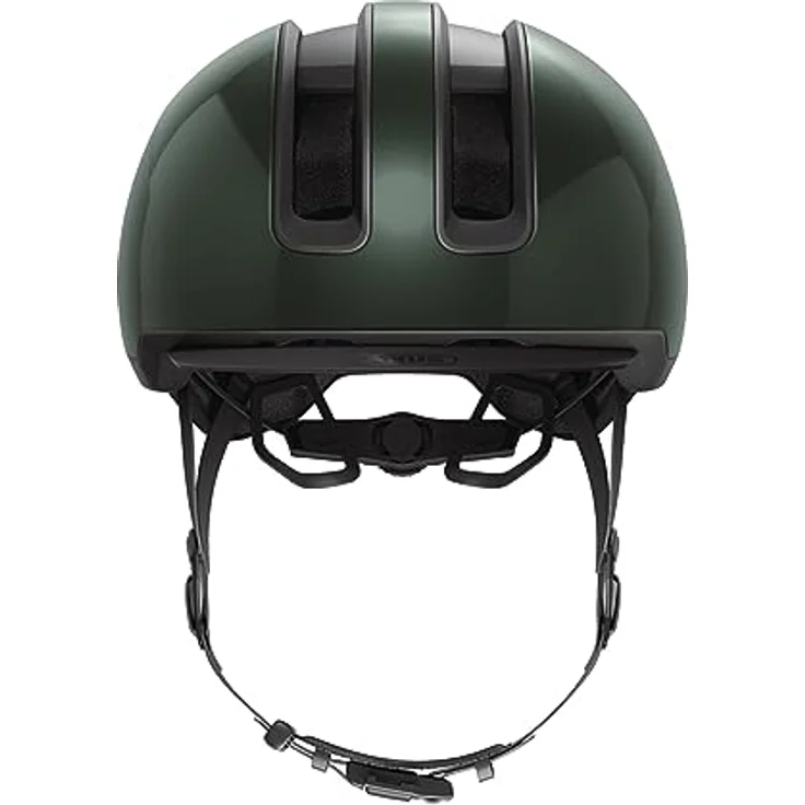 ABUS Urban Helm HUD-Y - mit magnetischem, aufladbarem LED-Rücklicht & Magnetverschluss - Cooler Fahrradhelm für den Alltag - für Damen und Herren - Grün, Größe S – Bild 2
