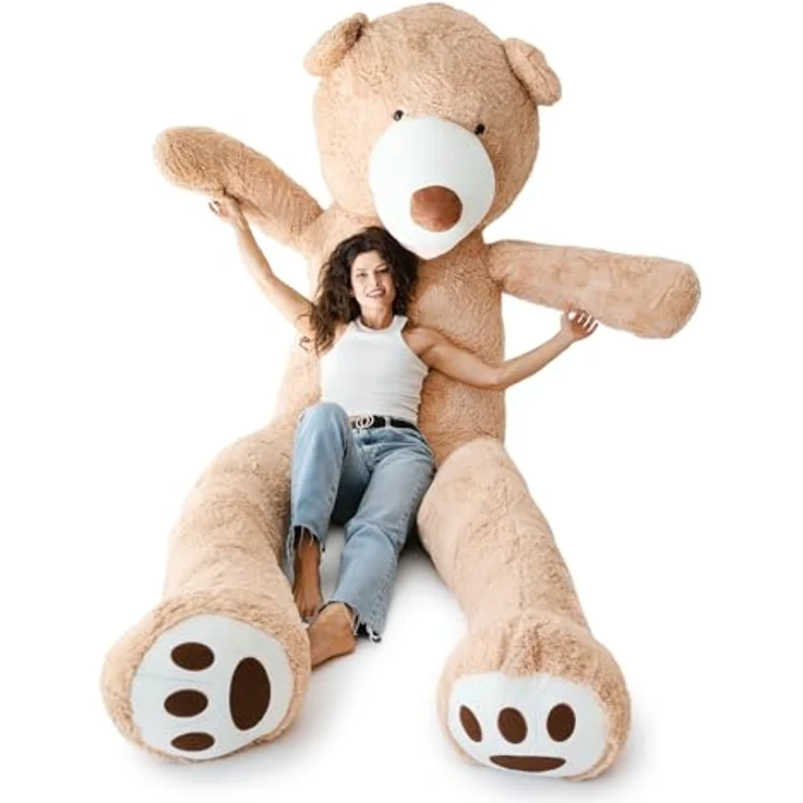 MKS. Riesen Teddybär XXL Kuschelbär 340 cm Braun - Extra weicher Plüsch, antiallergisch & waschbar – Bild 1