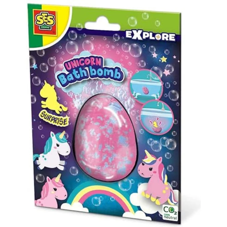 SES Creative 25126 Einhorn Badebomben Surprise, große 160 g Badebombe, kosmetisch getestet, Überraschung für Kinder – Bild 1