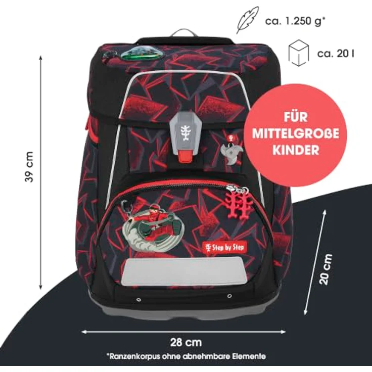 Step by Step Schulranzen-Set SPACE Ninja Yuma, 5-teilig, Polyester, 2050 g, für Erstklässler – Bild 2
