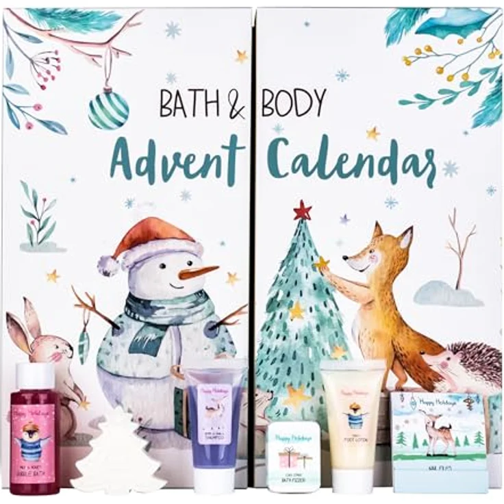 ACCENTRA Adventskalender HAPPY HOLIDAYS, buchförmige Verpackung mit hochwertigen Pflegeprodukten und festlichen Accessoires – Bild 6