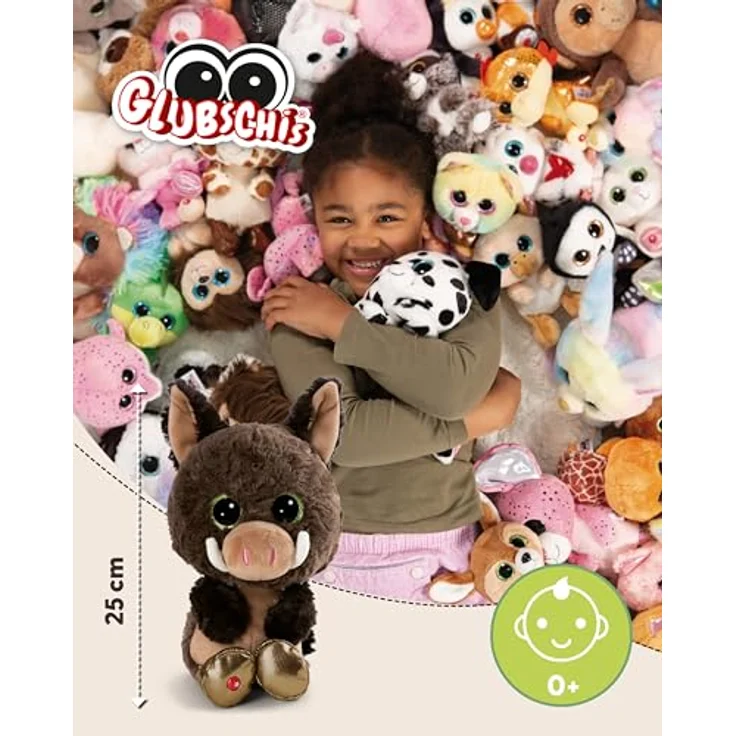 NICI Kuscheltier GLUBSCHIS Wildschwein Truffle Fluffle 25cm weiß - Weiches Plüsch-Stofftier mit niedlichem Gesicht, für Kinder & Erwachsene, tolle Geschenkidee – Bild 2