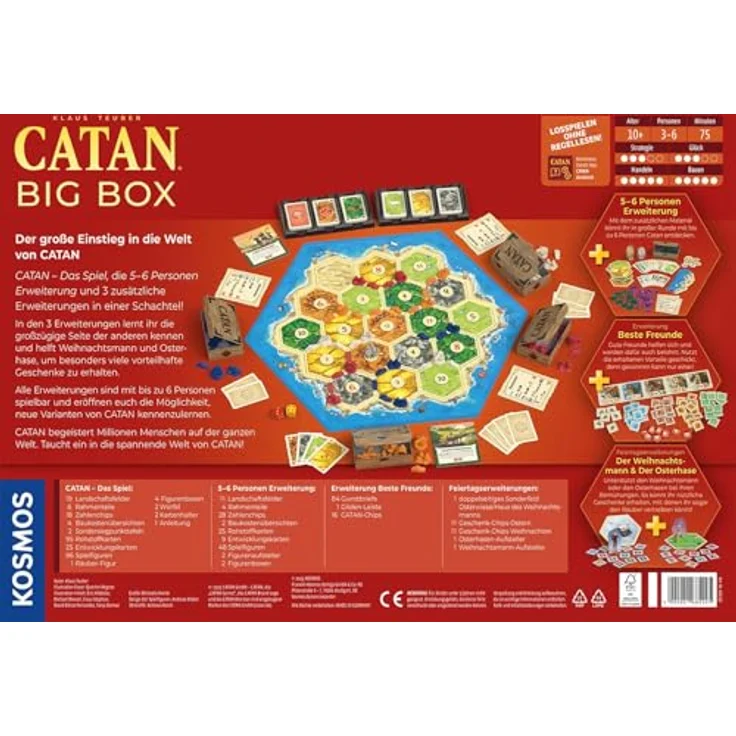 Kosmos Catan Big Box 2025, Brettspiel für bis zu 6 Spieler, inkl. 5 Szenarien, Deutsch – Bild 3