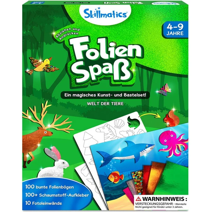 Skillmatics Malen nach Zahlen Folien Spaß Welt der Tiere, Kreativität fördern und Feinmotorik verbessern, bunt