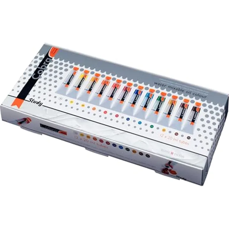 Talens Cobra Study Set, Malfarben 12 x 20 ml, schützend und kompakt