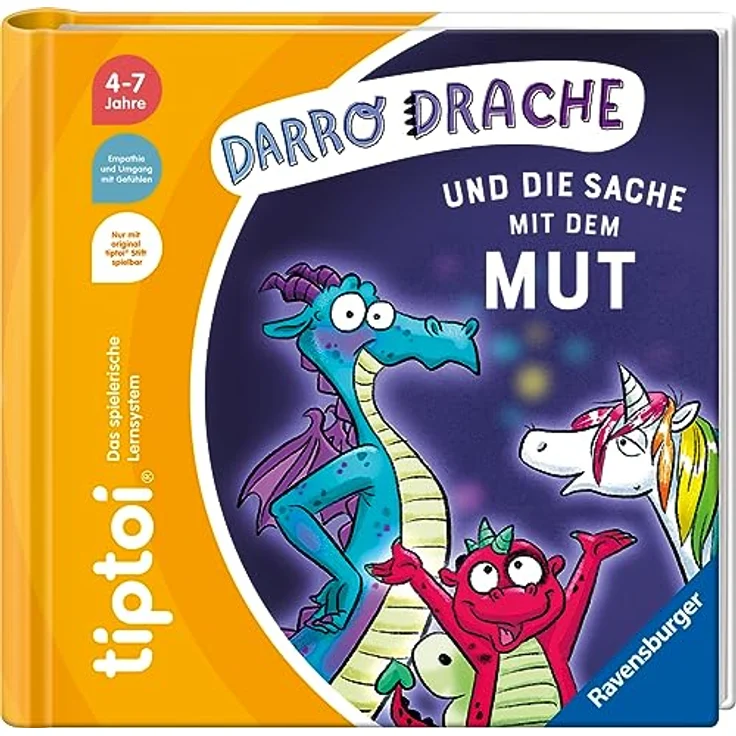 Ravensburger tiptoi® Darro Drache und die Sache mit dem Mut, Lernbuch mit Sound über den Umgang mit Gefühlen, für Kinder von 4-7 Jahren – Bild 1