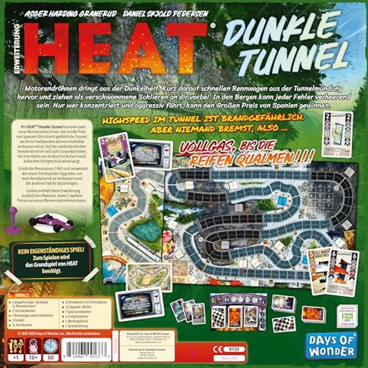 Days of Wonder Heat – Dunkle Tunnel, Erweiterung für Kennerspiel, Rennspiel für 1-7 Spieler, ab 10 Jahren, 60 Minuten Spielzeit, Deutsch – Bild 4
