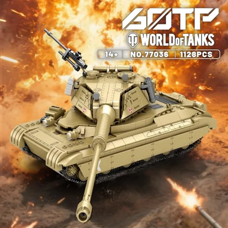 Reobrix 60TP Tank (77036), 1128-teiliges Bauset im Maßstab 1:28 mit drehbarem Turm und schwenkbarer Kanone, offiziell lizenziert von World of Tanks – Bild 2