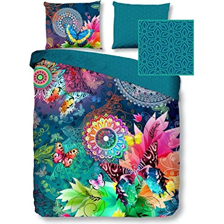 Hip Parada bettwäsche mit farbigen Figuren und Schmetterlinge, 100% Baumwolle/Satin-155x220cm, Satin, Multi Colour, 220x155x0.5 cm - Preisvergleich – Bild 9