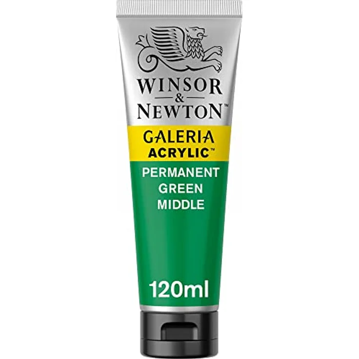 Winsor & Newton Galeria Acrylfarbe Permanentgrün Mittel, hohe Pigmentierung, lichtecht, buttrige Konsistenz, 120 ml Tube – Bild 1