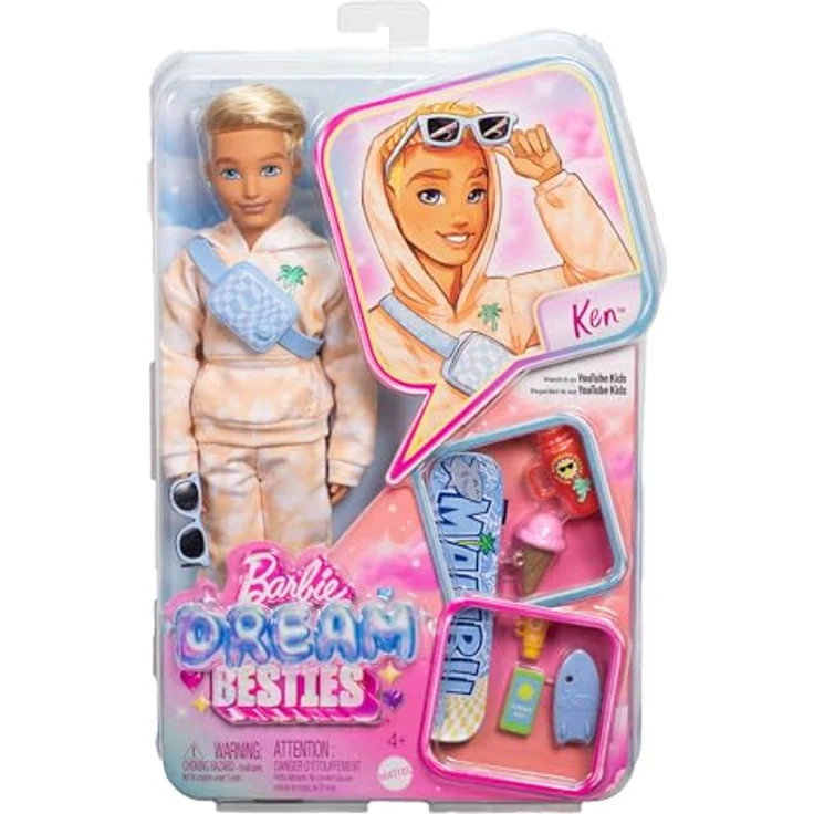 Barbie Anziehpuppe Barbie Dream Besties Ken, Modepuppe mit blonden Haaren und umweltbewusstem Zubehör – Bild 6