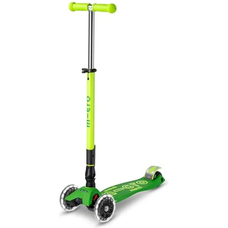 Micro Maxi Micro Deluxe Foldable Neon Miniscooter mit LED-Rädern, klappbar, leuchtend