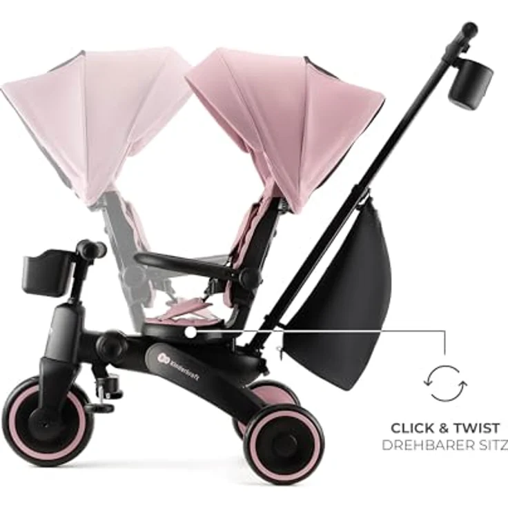 KinderKraft Tricycle JAZZ 2, Dreirad für Kinder, pink – Bild 5