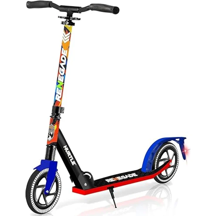 Hurtle Hurtle Scooter, Klappbarer Kick Scooter für Teenager, Aluminiumlegierung, verstellbarer T-Bar Lenker, 2-Rad-Design, für Fahrer bis 100 kg – Bild 1