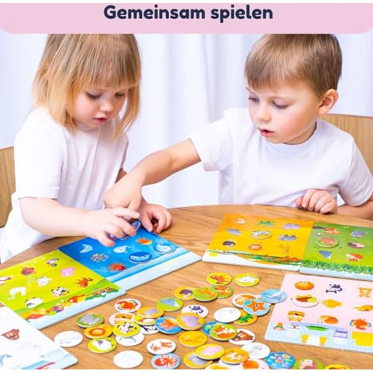 Magnikon Magnetisches Lotto Spiel „Die Tierwelt“, Bingo und Memory für Kinder ab 3 Jahren, 54 Magnete, 6 doppelseitige Spielbretter, farbenfrohe Tierbilder – Bild 5