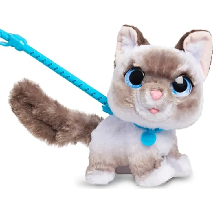 Hasbro Furreal Friends Wag-a-Lots Kitty, Interaktiver Roboter-Kater mit Leine, rosa, 20 cm, für Kinder ab 4 Jahren – Bild 1