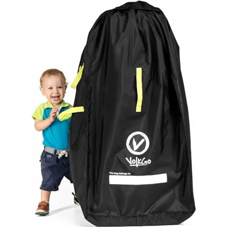 V VOLKGO Kinderwagentasche fürs Flugzeug, große Reisetasche für Jogger- und Doppelkinderwagen, robust und wasserabweisend, inkl. gepolsterte Rucksackgurte