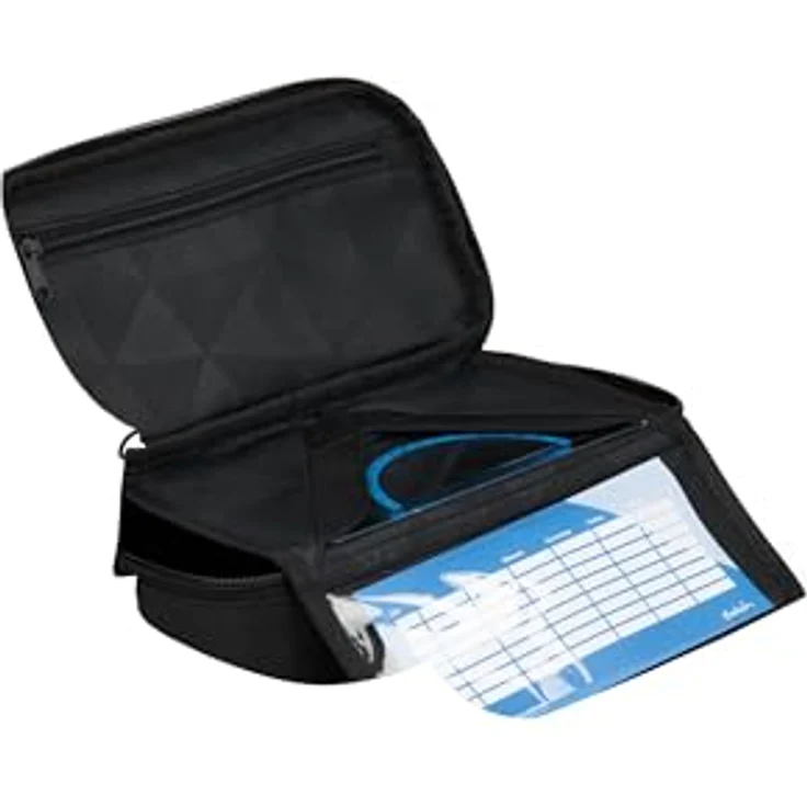 satch Schlamperbox extra groß Nordic Black - Schwarz mit Trennfach, Reißverschlussfach und Geodreieck – Bild 3